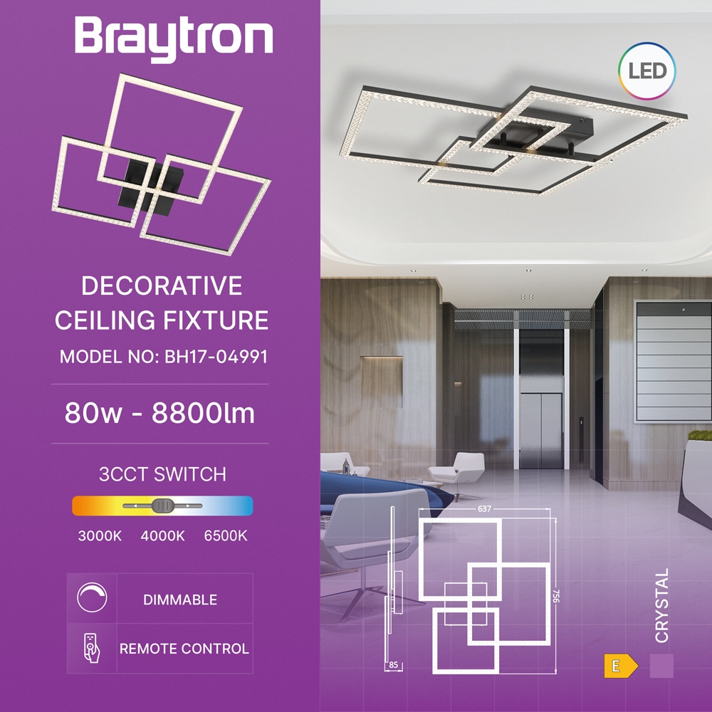 BH17-04991_3 Plafonjera BRY-CRYSTAL-B-80W-3IN1-Crna tehničke karakteristike plafonjere snaga lumeni dimenzije