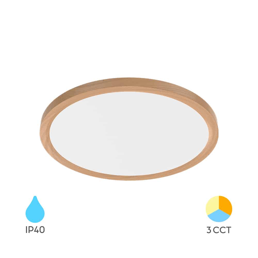 BP07-00487_1 Plafonjera BRY-JADE-SLR-WDN-RND-36W-3IN1-Boja drveta sa bijelim difuzorom i istaknutom IP zaštitom kao i cct prekidačem