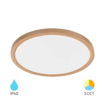Plafonjera BRY-JADE-SLR-WDN-RND-45W-3IN1-Boja drveta sa bijelim difuzorom