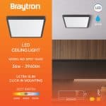 led plafonjera BRY-JADE-SLR-BLC-SQR-36W-3IN1-CEILING LIGHT prikaz tehničkih karakteristika poput dimenzije 400x400 mm i debljine 25 mm sa opcijom izbora boje svjetlosti od 3000 K 4000 K i 6500 K