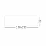 Plafonjera BRY-JADE-SLR-WHT-SQR-26W-3IN1-Bijela slika sa dimenzijama prikazana grafički