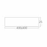 Plafonjera BRY-JADE-SLR-BLC-SQR-36W-3IN1-CEILING LIGHT slika sa dimenzijama 400x400x25 mm